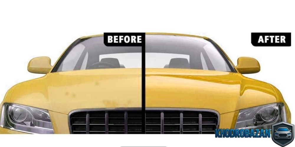 عکس ماشین سرامیک شده؛ قبل و بعد از اجرا