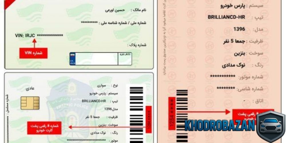 تفاوت اطلاعات فنی در کارت خودرو با دریافت شماره VIN خودرو از روی پلاک
